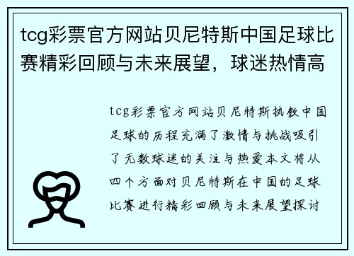tcg彩票官方网站贝尼特斯中国足球比赛精彩回顾与未来展望，球迷热情高涨
